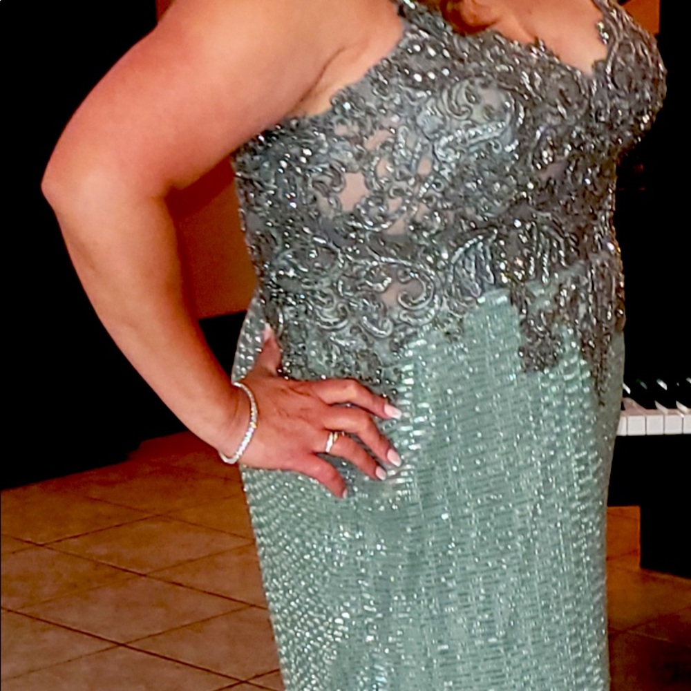 Mother of the Bride Wedding Dress with train.